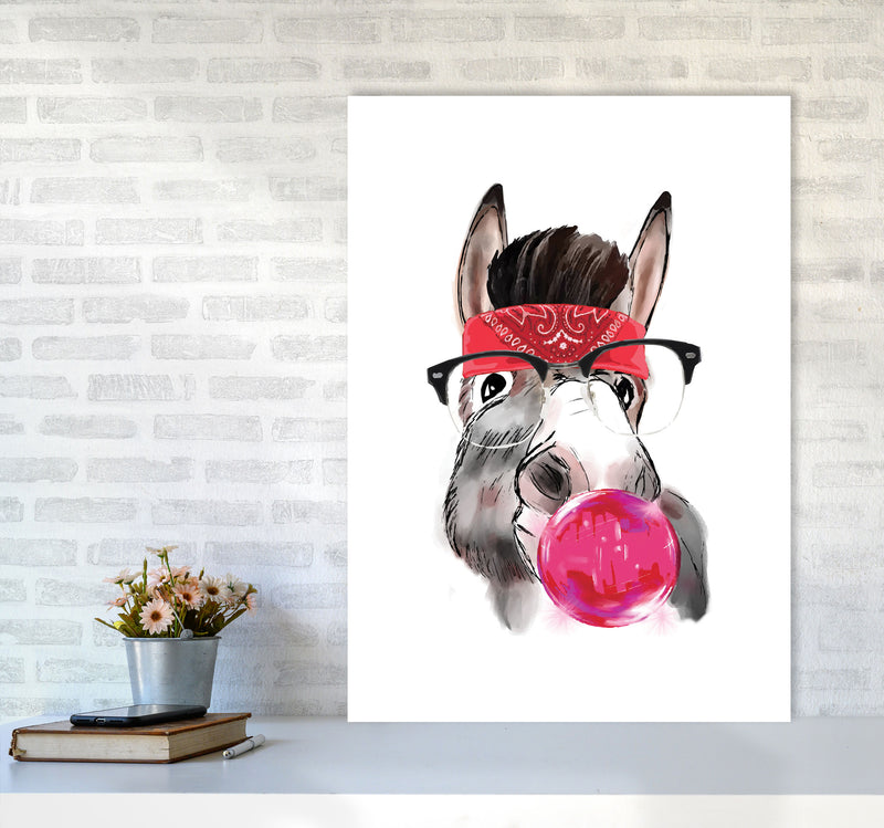 Gangster Donkey Modern Print Animal Art Print A1 Black Frame