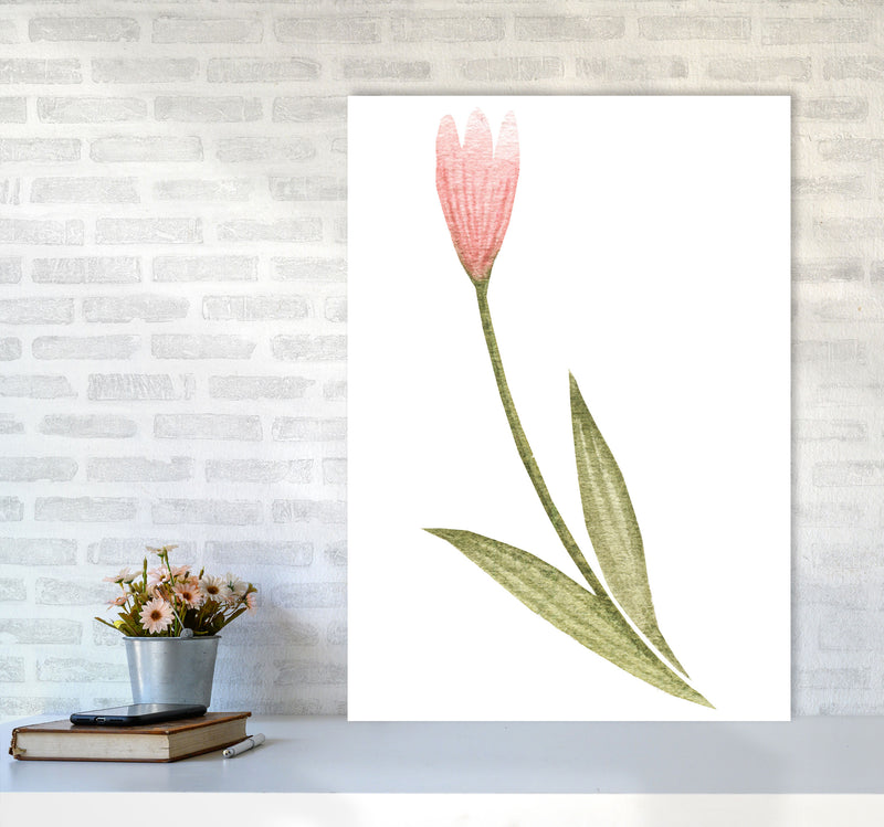 Pink Watercolour Flower 3 Modern Print A1 Black Frame