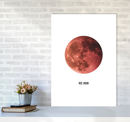 Red Moon Modern Print A1 Black Frame