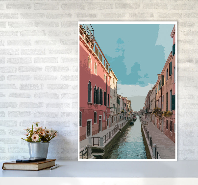 Venice Portrait 2 Modern Print A1 Black Frame