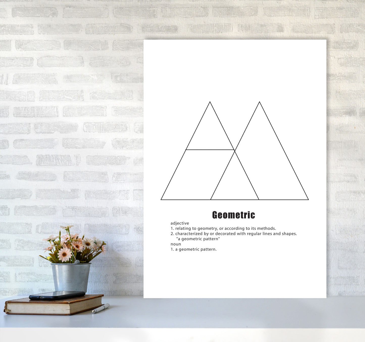 Geometric Meaning 2 Modern Print A1 Black Frame