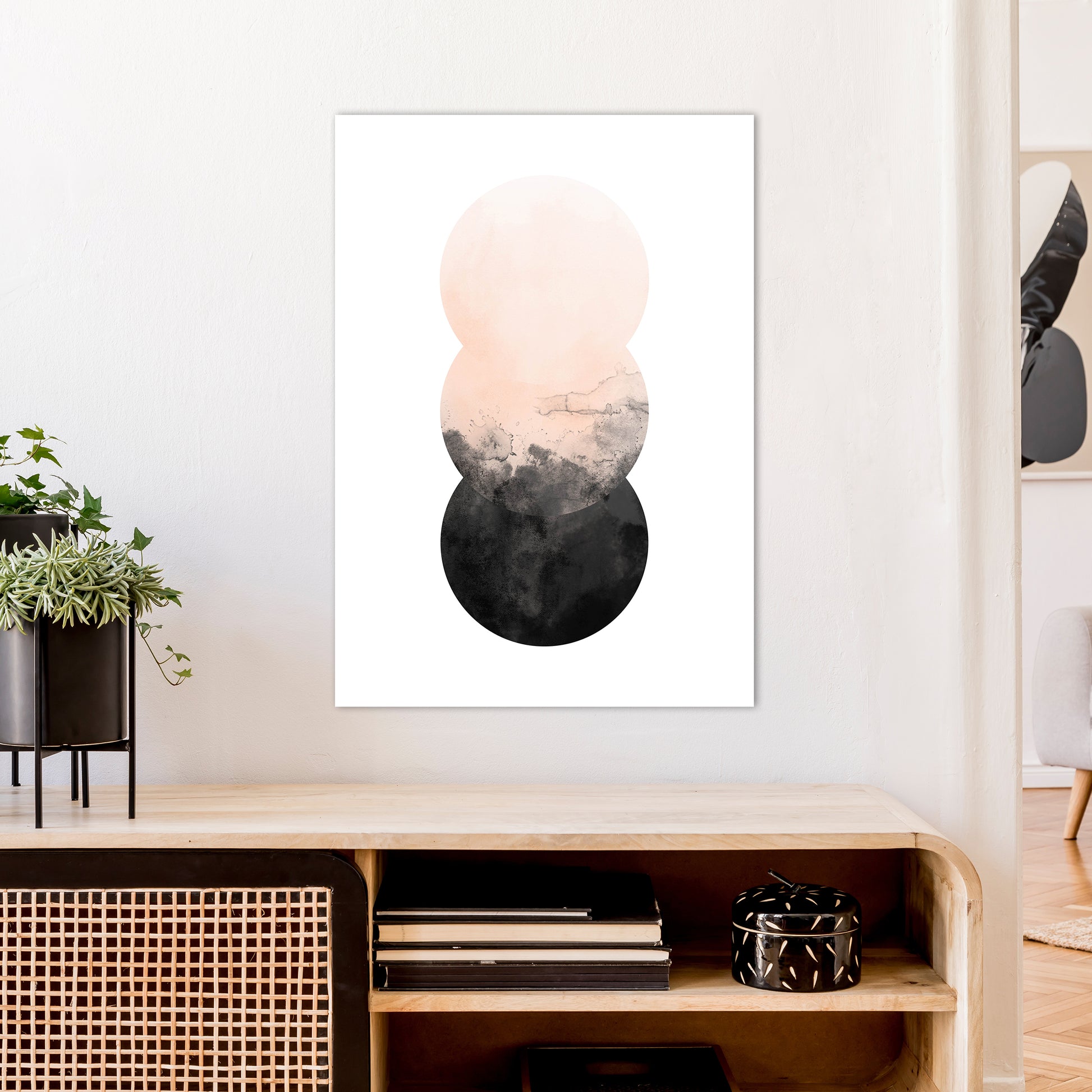 Nude And Black Watercolour 5 Art Print by Pixy Paper A1 Black Frame