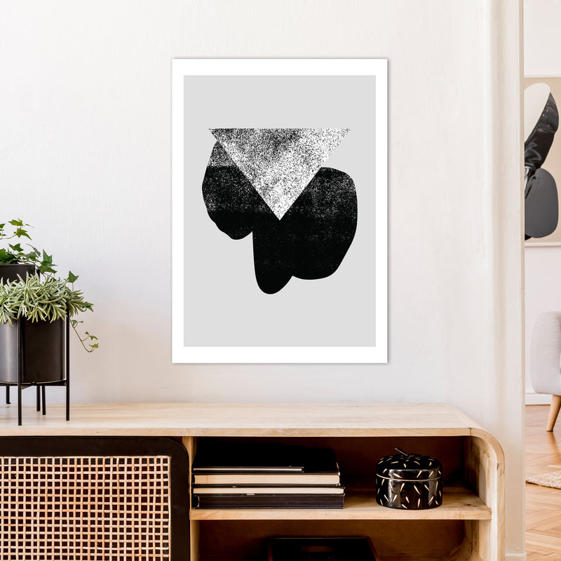 Graffiti Black And Grey Triangle  Art Print by Pixy Paper A1 Black Frame
