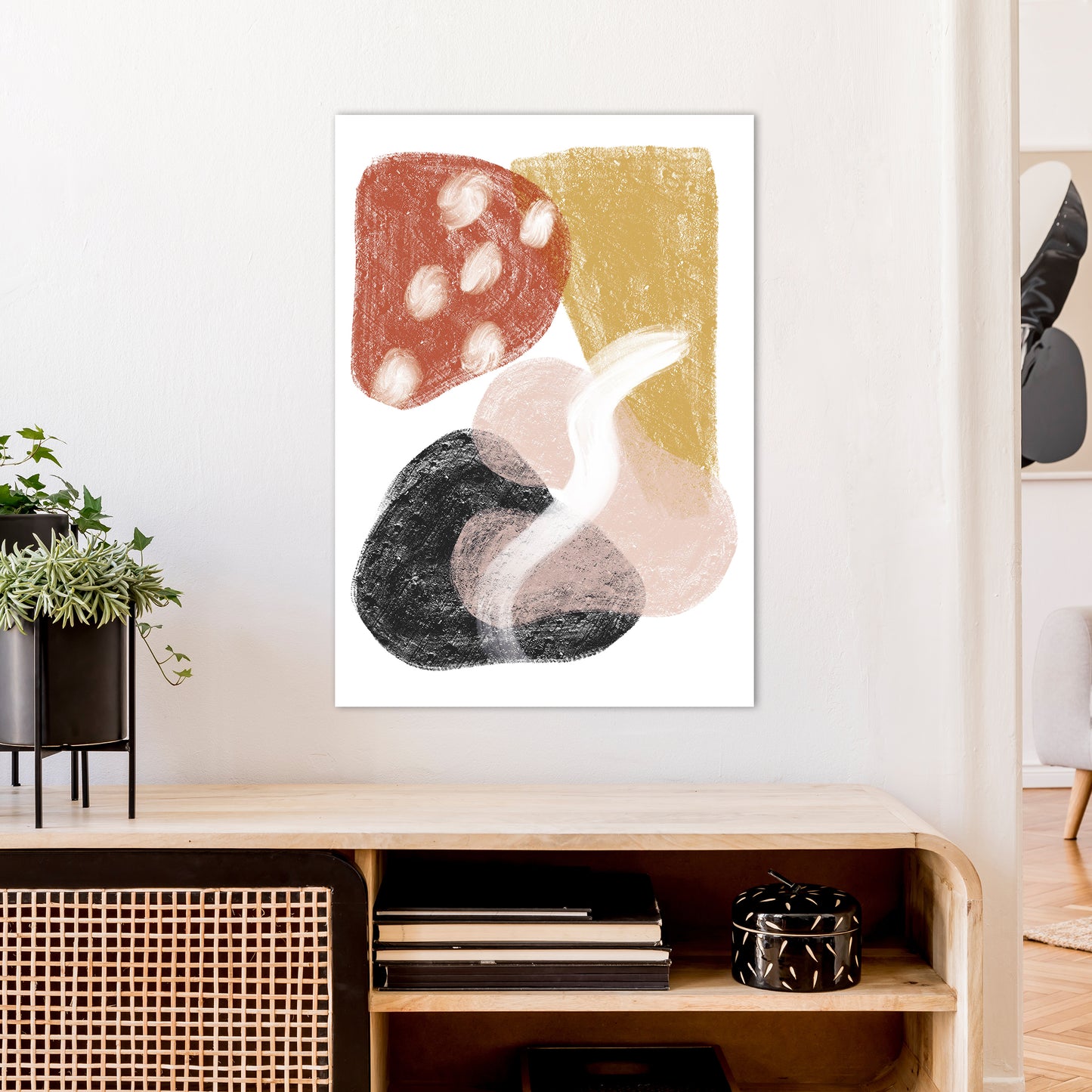 Dalia Chalk Mix Match Shapes  Art Print by Pixy Paper A1 Black Frame