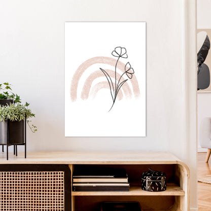 Dalia Chalk Pink Rainbow  Art Print by Pixy Paper A1 Black Frame