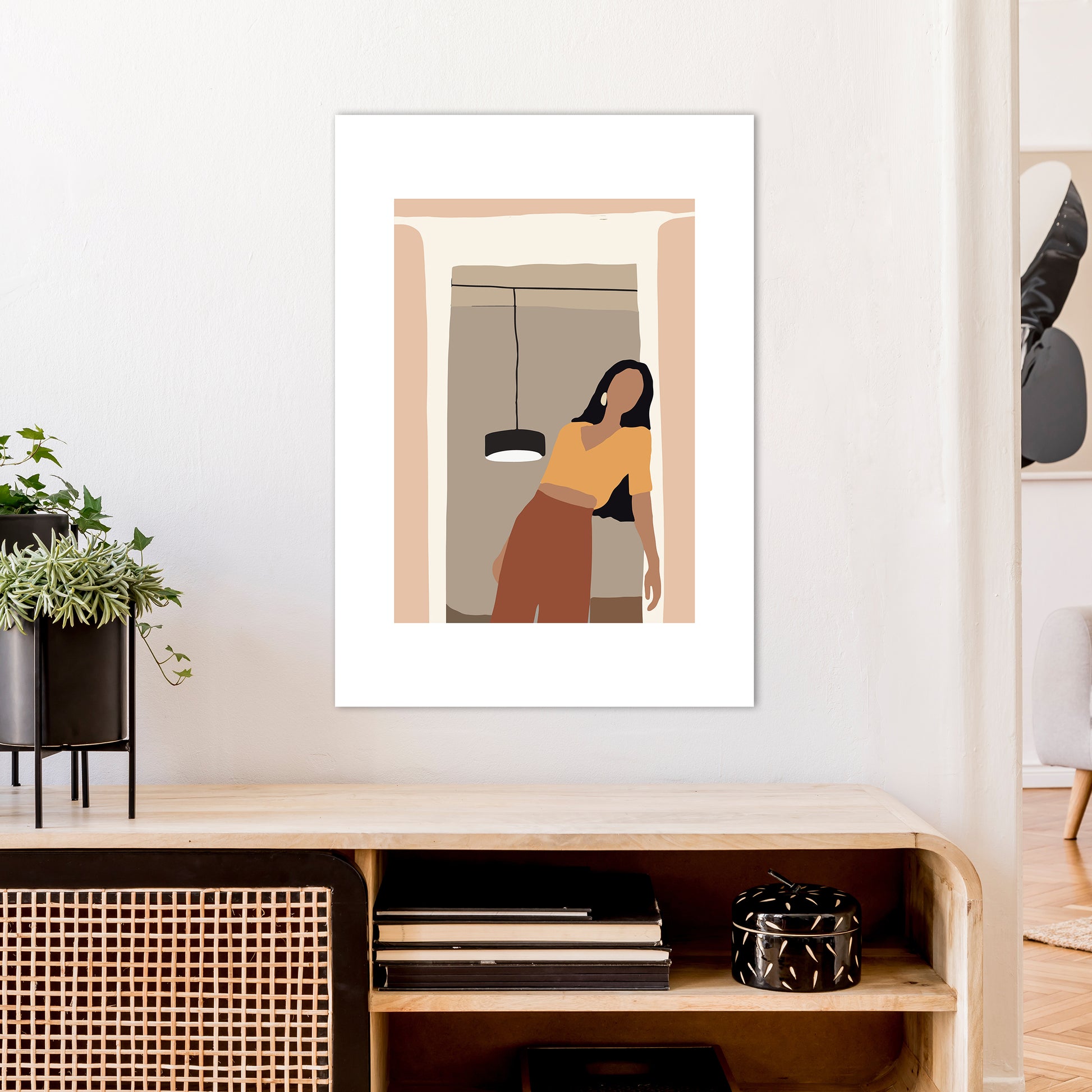 Mica Girl In Doorway N10  Art Print by Pixy Paper A1 Black Frame
