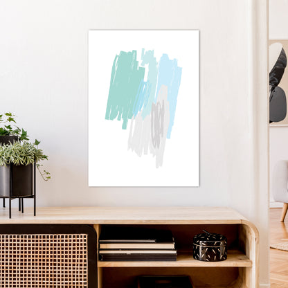 Mint Scribbles Drawings  Art Print by Pixy Paper A1 Black Frame