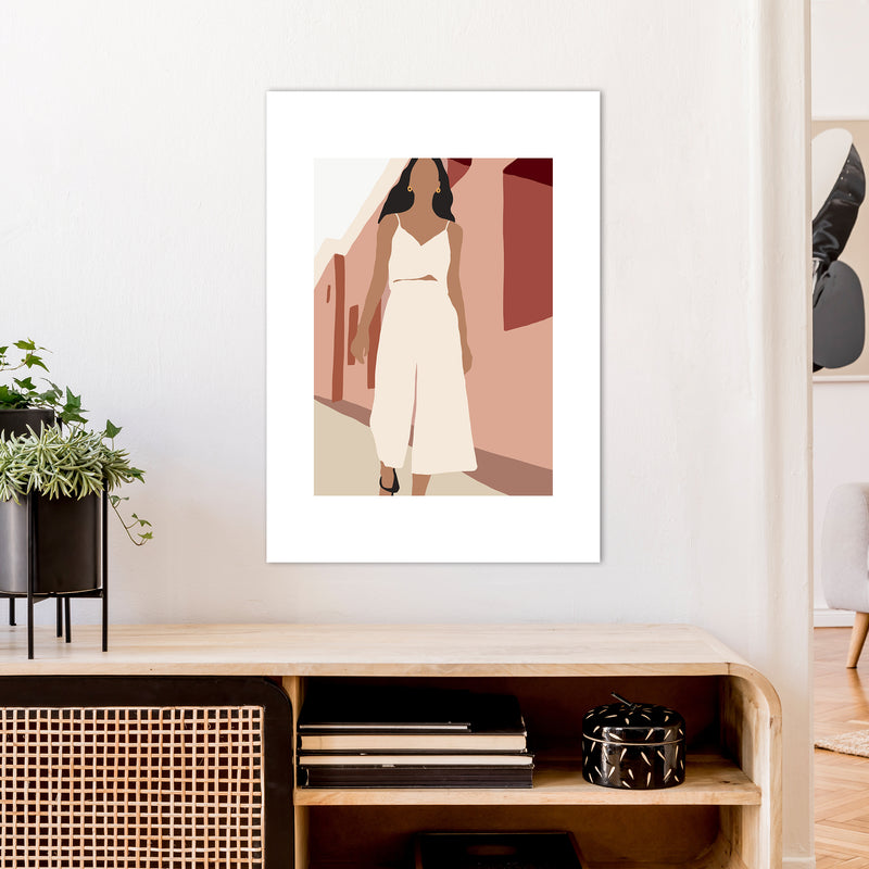 Mica Girl In Street N7  Art Print by Pixy Paper A1 Black Frame