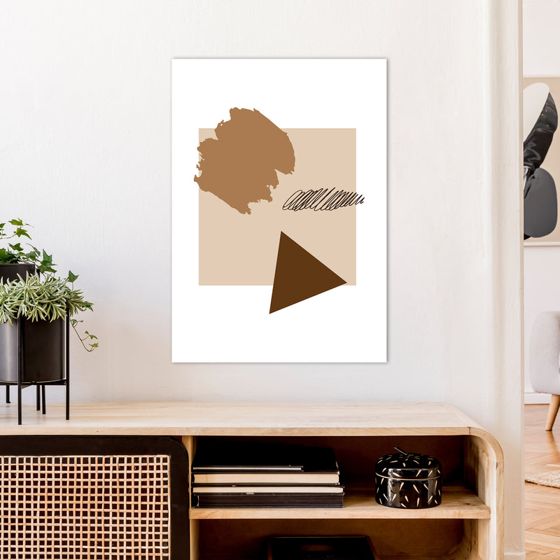 Square Mismatch Taupe  Art Print by Pixy Paper A1 Black Frame
