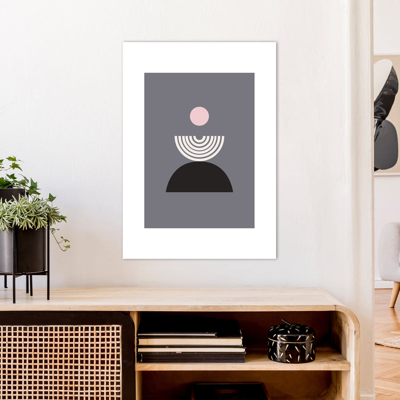 Mila Pink Fountain N9  Art Print by Pixy Paper A1 Black Frame