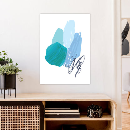 Blue Palette Drawings  Art Print by Pixy Paper A1 Black Frame