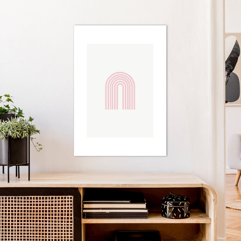 Mila Pink Rainbow N8  Art Print by Pixy Paper A1 Black Frame