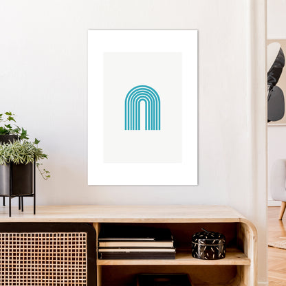 Mita Teal Rainbow N7  Art Print by Pixy Paper A1 Black Frame