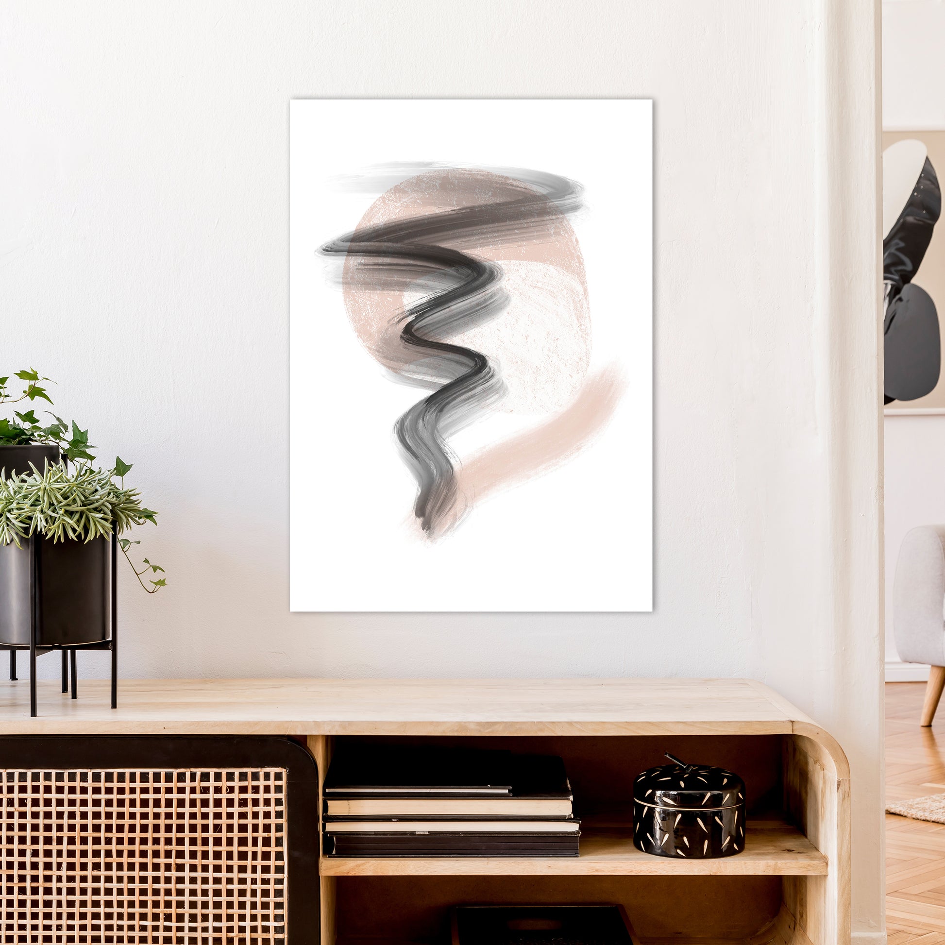 Dalia Chalk Storm  Art Print by Pixy Paper A1 Black Frame