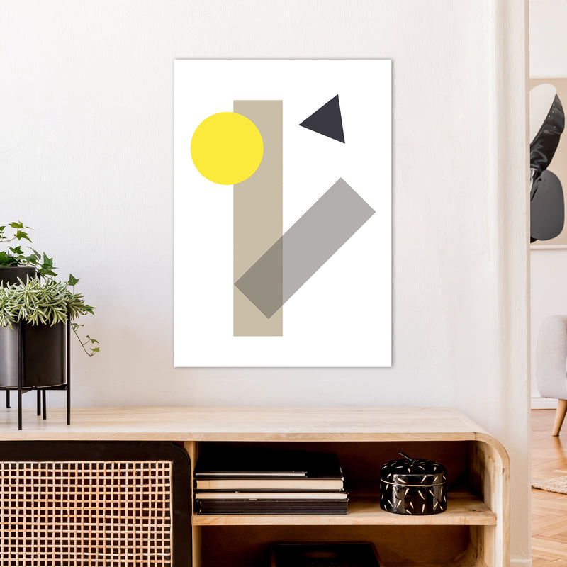 Random Geo Yellow  Art Print by Pixy Paper A1 Black Frame