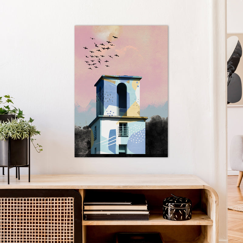 Pop Art Concrete Tower  Art Print by Pixy Paper A1 Black Frame