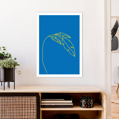 Plant Blue Neon Funk  Art Print by Pixy Paper A1 Black Frame