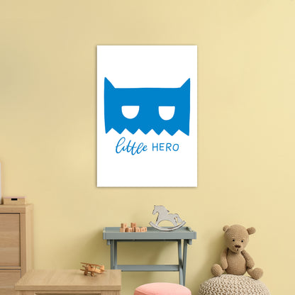 Little Hero Mask Blue Super Scandi  Art Print by Pixy Paper A1 Black Frame