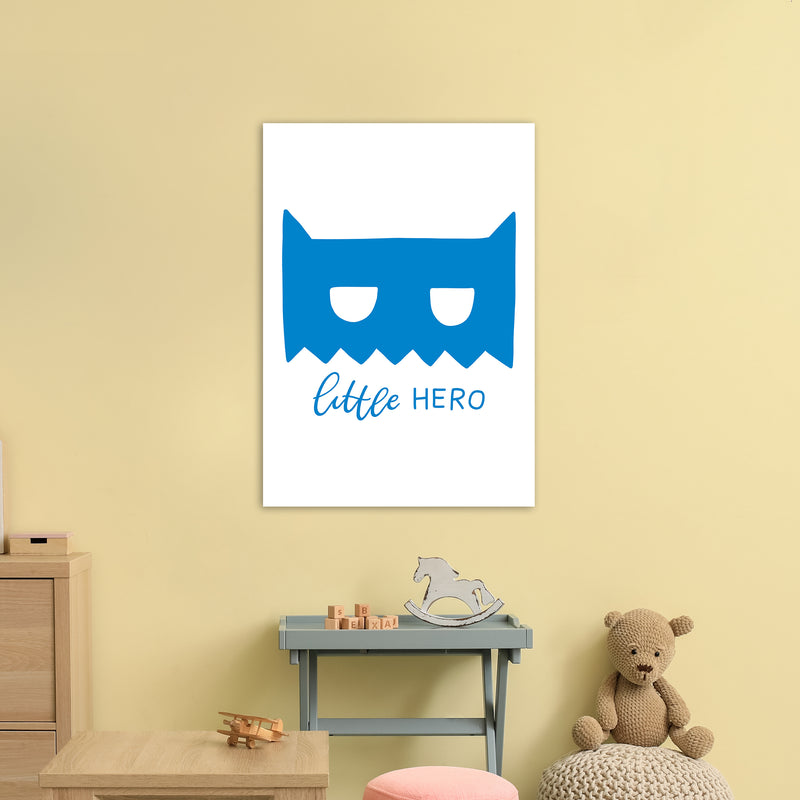 Little Hero Mask Blue Super Scandi  Art Print by Pixy Paper A1 Black Frame