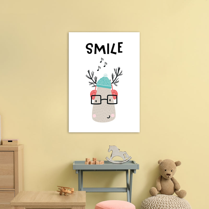 Smile Animal Pop  Art Print by Pixy Paper A1 Black Frame