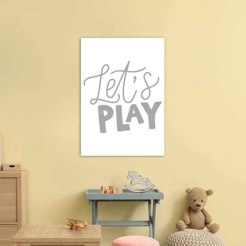 Let'S Play Grey  Art Print by Pixy Paper A1 Black Frame