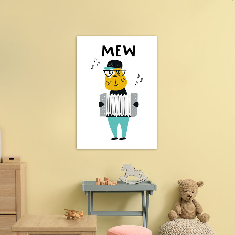 Mew Animal Pop  Art Print by Pixy Paper A1 Black Frame