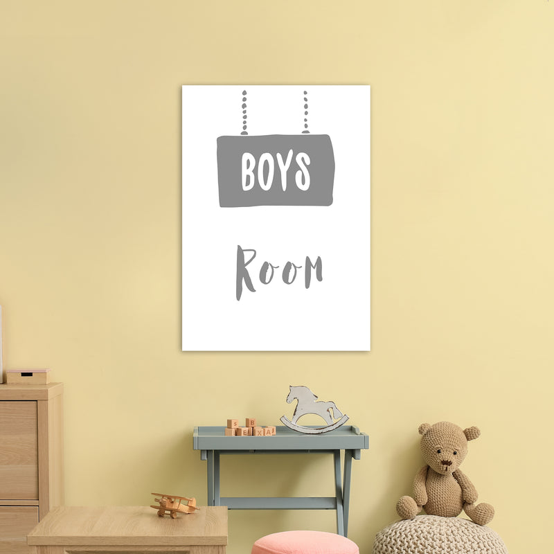 Boys Room Grey  Art Print by Pixy Paper A1 Black Frame