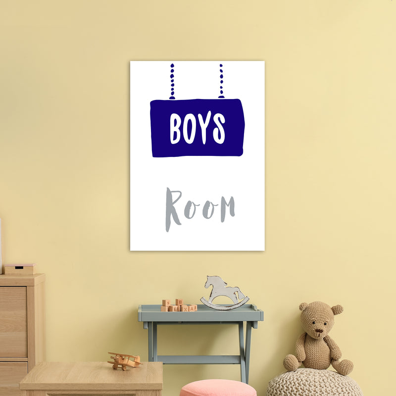 Boys Room Navy  Art Print by Pixy Paper A1 Black Frame