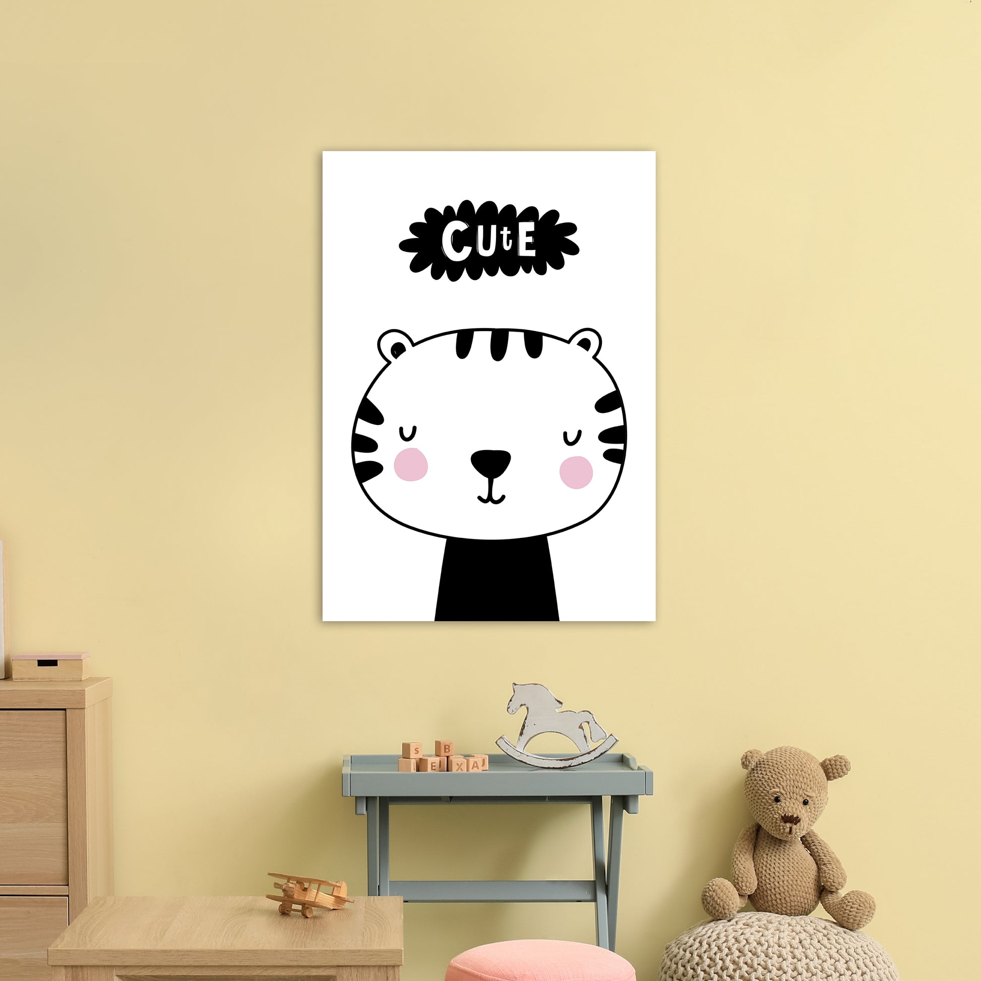 Cute Tiger  Art Print by Pixy Paper A1 Black Frame