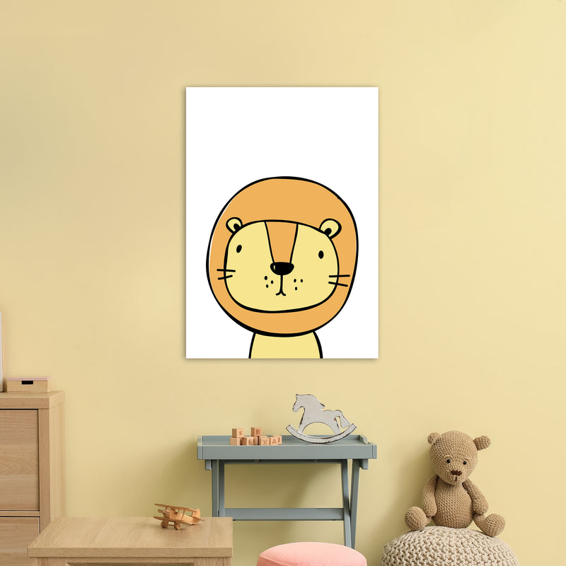 Lion  Art Print by Pixy Paper A1 Black Frame