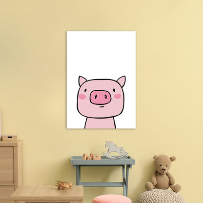 Pig  Art Print by Pixy Paper A1 Black Frame