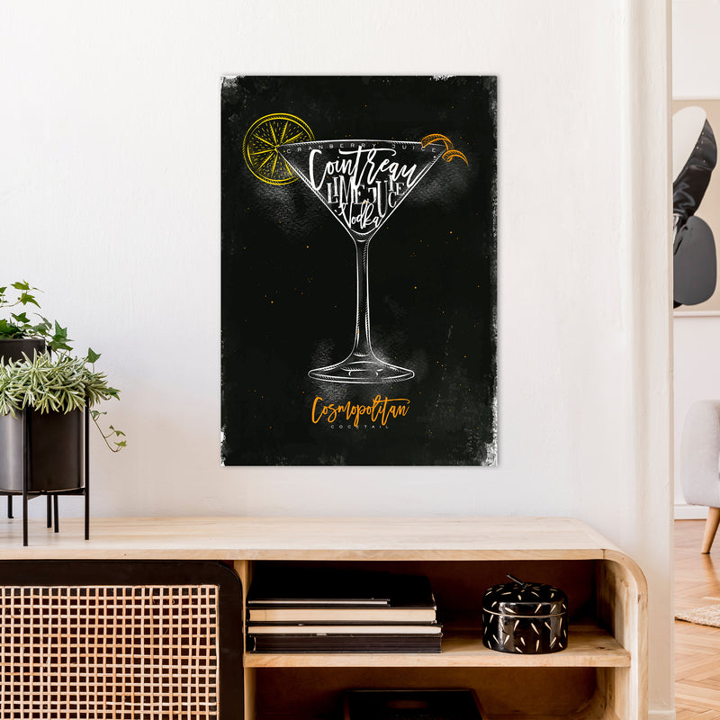 Cosmopolitan Cocktail Black  Art Print by Pixy Paper A1 Black Frame