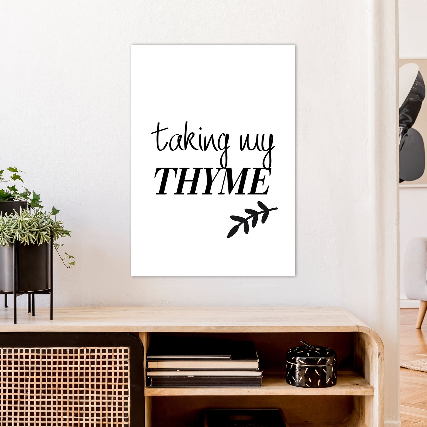 Taking My Thyme  Art Print by Pixy Paper A1 Black Frame