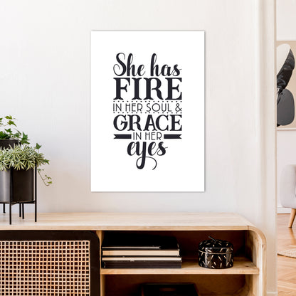 She Has Fire In Her Soul  Art Print by Pixy Paper A1 Black Frame