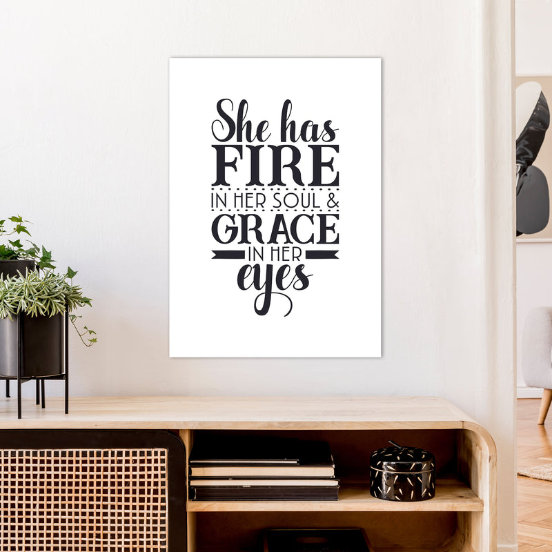 She Has Fire In Her Soul  Art Print by Pixy Paper A1 Black Frame
