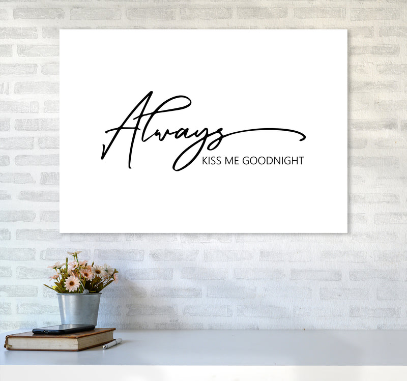Always Kiss Me Goodnight  Art Print by Pixy Paper A1 Black Frame