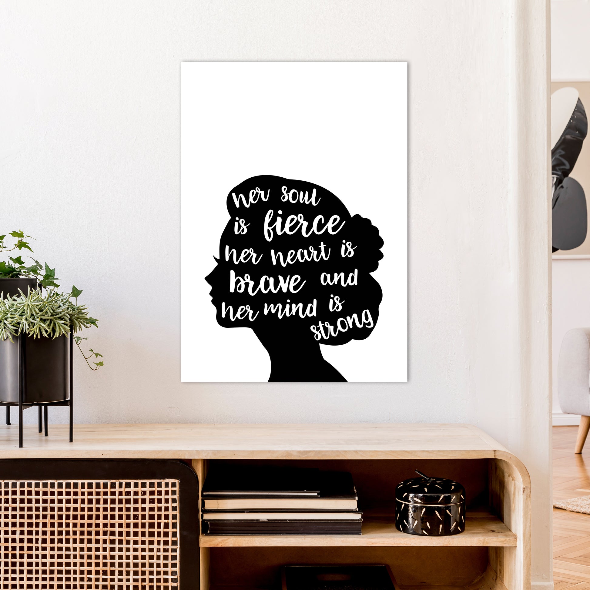 Her Soul Is Fierce White  Art Print by Pixy Paper A1 Black Frame