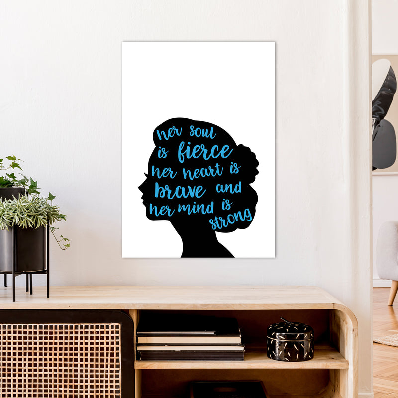 Her Soul Is Fierce Blue  Art Print by Pixy Paper A1 Black Frame