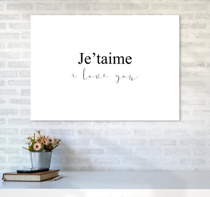 Je'Taime  Art Print by Pixy Paper A1 Black Frame
