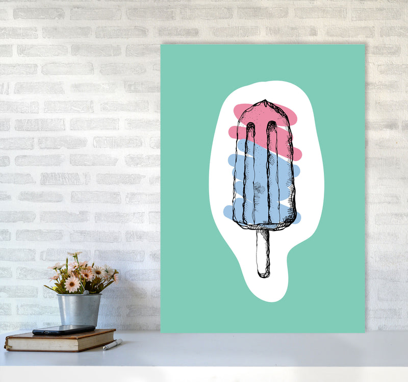Kitchen Pop Ice Lolly Mint Art Print by Pixy Paper A1 Black Frame