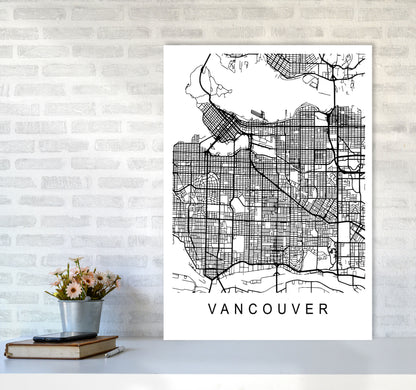 Vancouver Map Art Print by Pixy Paper A1 Black Frame