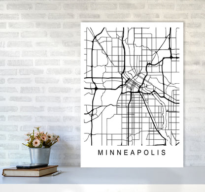 Minneapolis Map Art Print by Pixy Paper A1 Black Frame