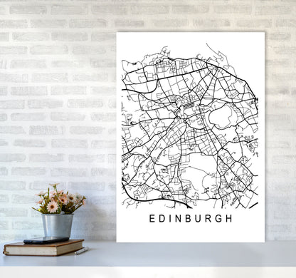 Edinburgh Map Art Print by Pixy Paper A1 Black Frame