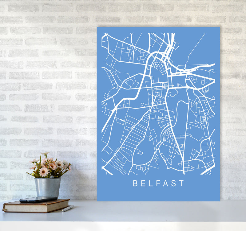 Belfast Map Blueprint Art Print by Pixy Paper A1 Black Frame