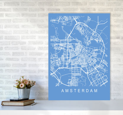 Amsterdam Map Blueprint Art Print by Pixy Paper A1 Black Frame
