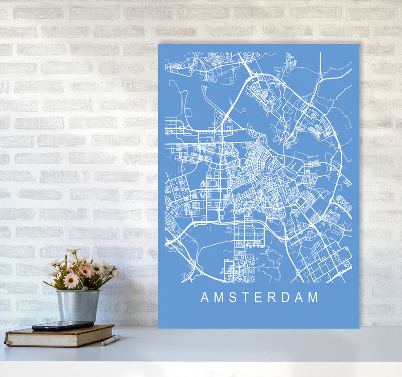 Amsterdam Map Blueprint Art Print by Pixy Paper A1 Black Frame