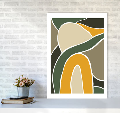 Wild Collection Rainbow and Hills Abstract Art Print by Pixy Paper A1 Black Frame