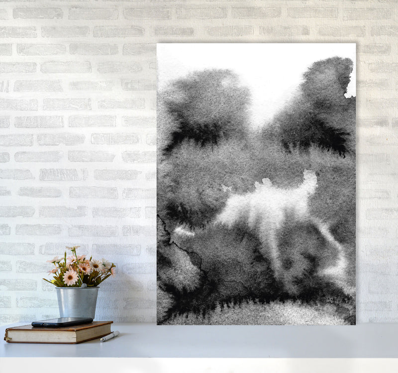 Majestic Monochrome Watercolour 17 Art Print by Pixy Paper A1 Black Frame