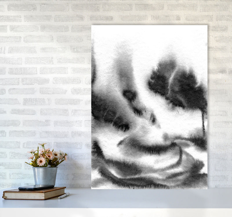 Majestic Monochrome Watercolour 06 Art Print by Pixy Paper A1 Black Frame