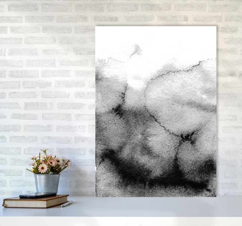 Majestic Monochrome Watercolour 09 Art Print by Pixy Paper A1 Black Frame